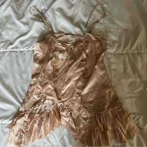 Banana Republic Heritage 100% silk blush ruffle cami adjustable strap top XS